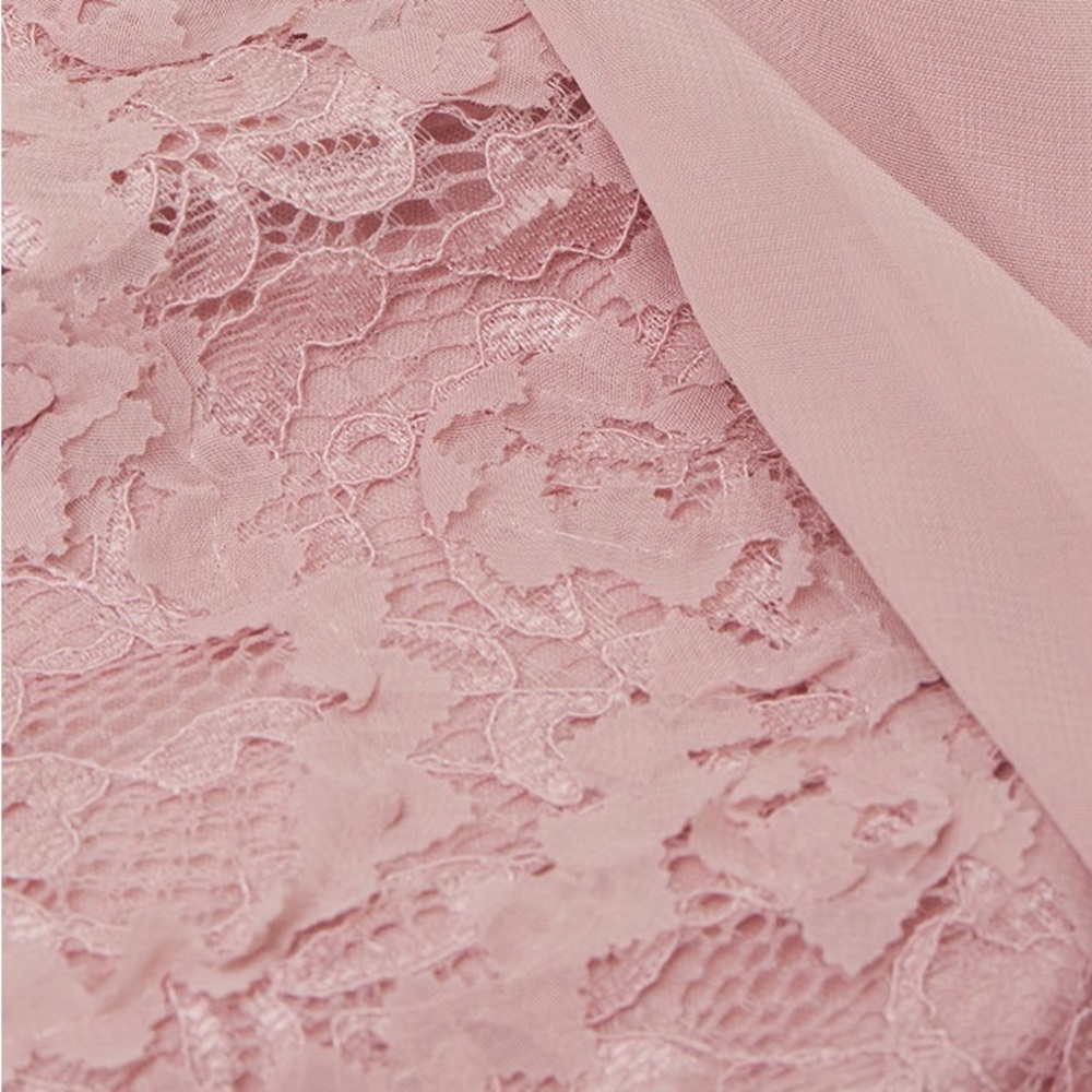 JS Collections Pink Asymmetrical Draped Wedding Gown - Picture 4 of 5